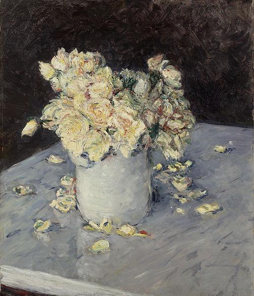 Gustave Caillebotte Yellow Roses in a Vase oil painting picture